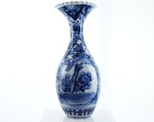 15 quot Meiji Japanese Kutani Blue underglaze Hand painted flared vase