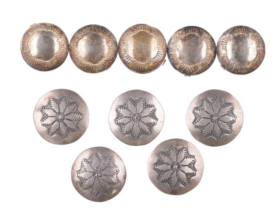 4 Vintage Buffalo Nickels Southwestern Silver Button Covers Men