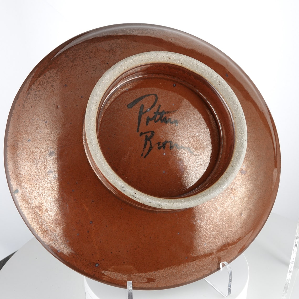 12 3/8 Potters Brown Abstract Studio Pottery Centerpiece Etsy