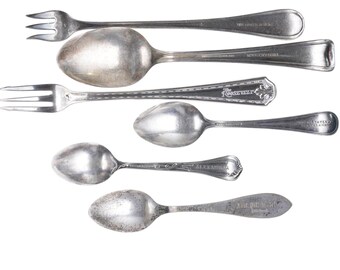 6pcs Vintage Hotel silverplate flatware