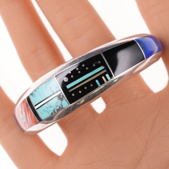 Buy 6.5 Jim Poyer Navajo Sterling Multi stone Channel Inlay Bracelet Online in India Etsy