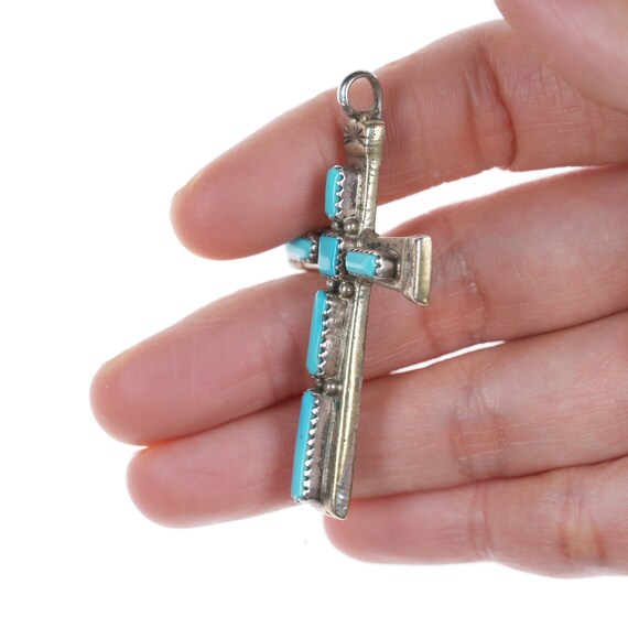 Vintage Iule Zuni Sterling and turquoise cross pe… - image 4