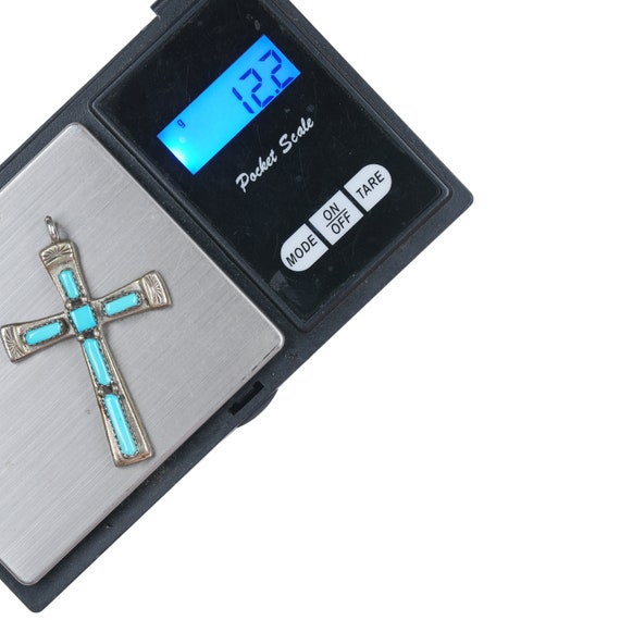 Vintage Iule Zuni Sterling and turquoise cross pe… - image 7