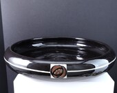 12 quot Arts and Crafts Weller Rosemont Black Low bowl centerpiece