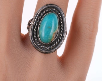 sz7 Vintage southwestern sterling and turquoise ring