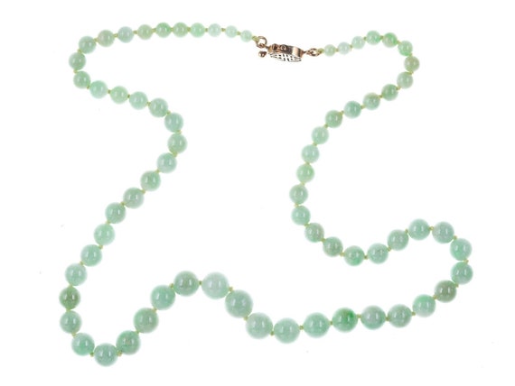 Vintage Gumps A Jadeite beaded necklace - image 3