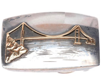 1 "14k Gold auf Sterling Silber Golden Gate Bridge San Francisco Gürtelschnalle