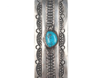 Vintage Navajo sterling and turquoise money clip