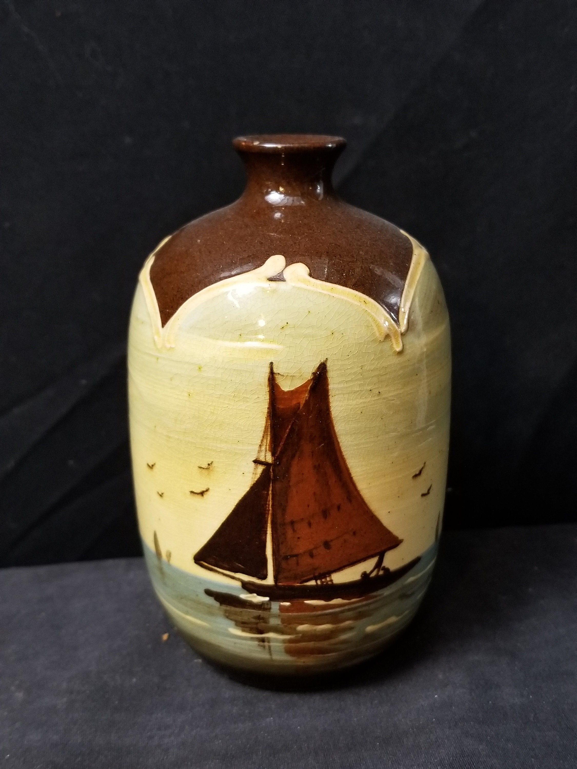 Wardle Art Pottery English Rookwood Style Sailboat Vase Hand Etsy