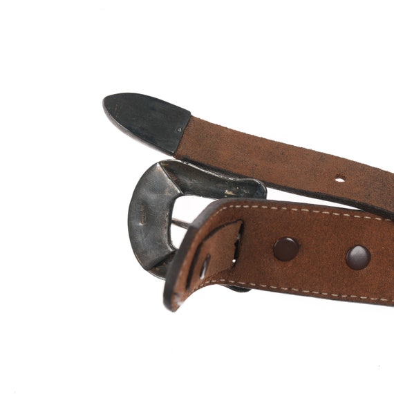 Vintage sterling Hand engraved ranger belt buckle… - image 3