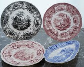 c1840 Orientalist Transferware Arabic Asian Scenes collection Siam, Asiatic Views, Palestine