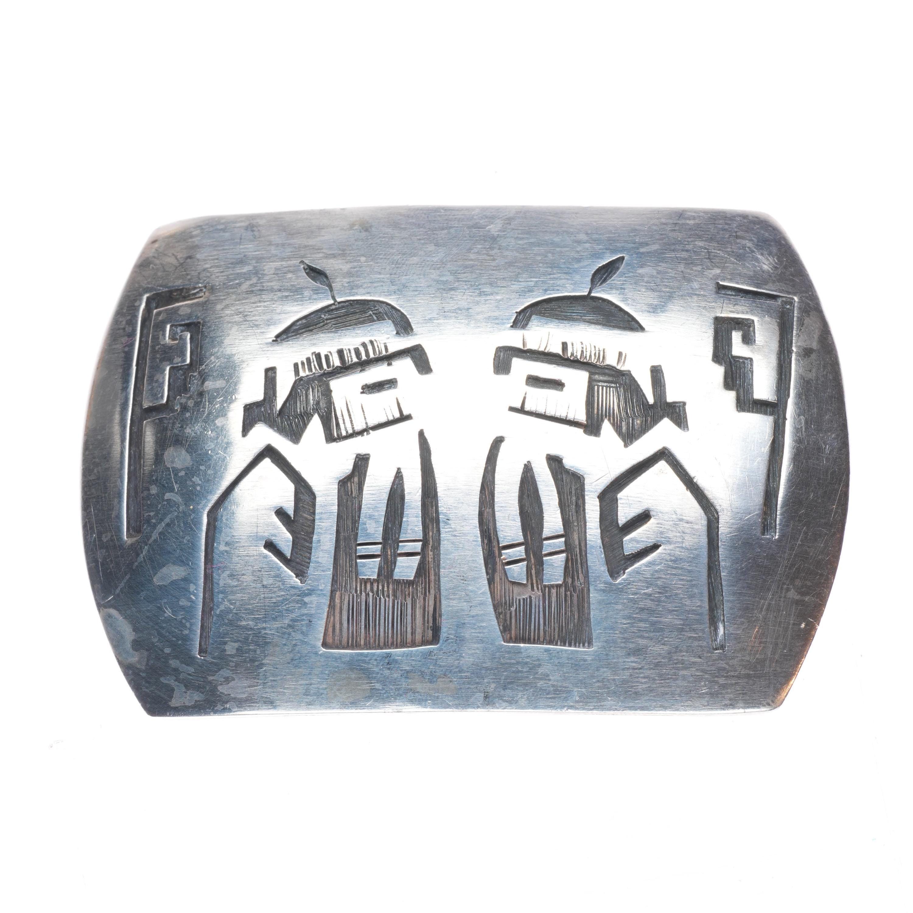 バックル ヴィンテージ シルバー ホピ族 希少 HOPI ホピ族