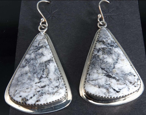 Navajo Sterling white Buffalo Earrings - image 1