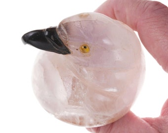Quartz Amethyst Cats Carved Eagle Head paperweight