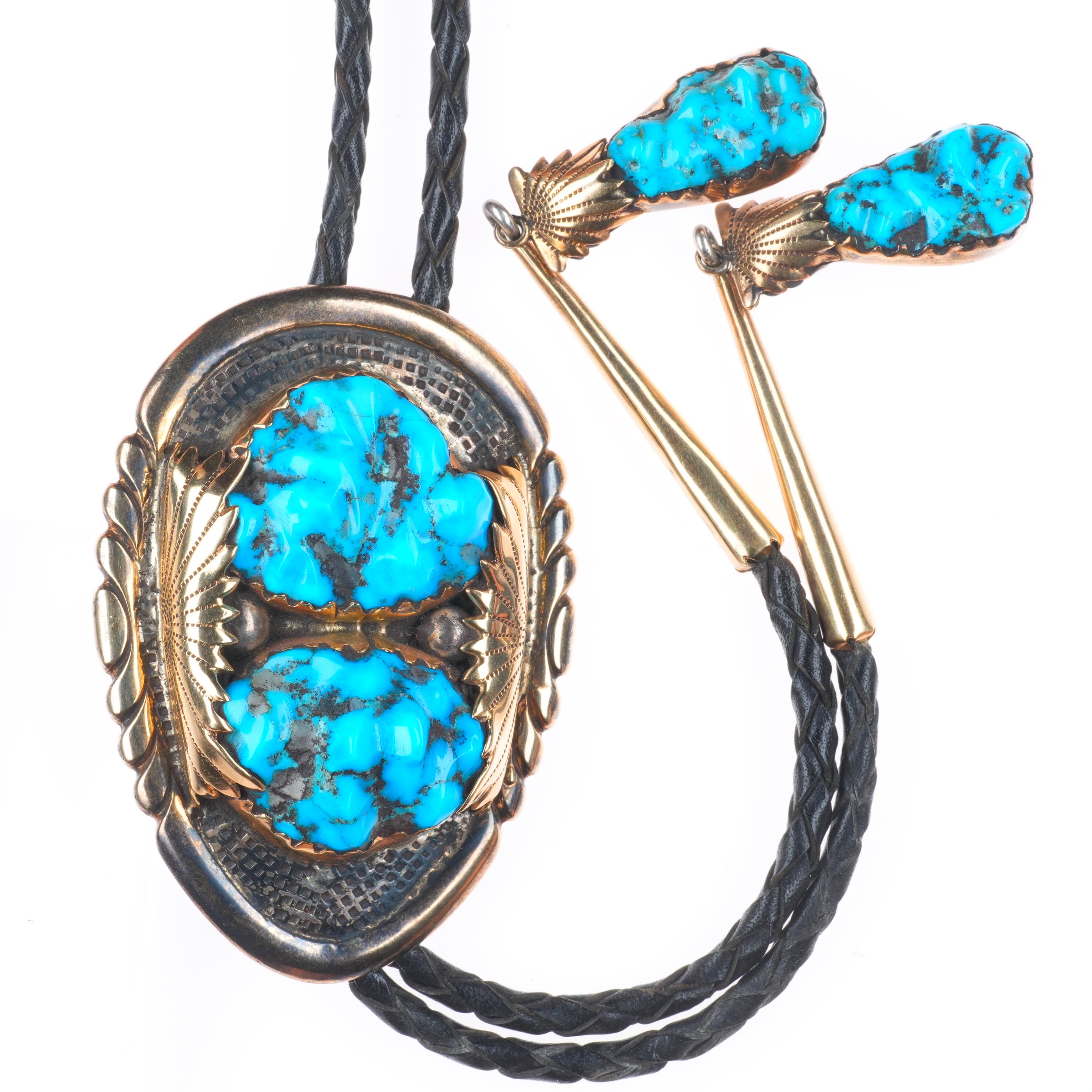 1970s ROBERT & BERNICE LEEKYA Zuni Sterling Silver Turquoise 3-Stone Belt Buckle Robert Bernice Leekya Turquoise Belt Buckle|Wilde Ones London main image 2