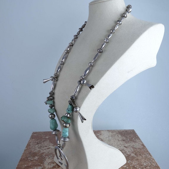 Vintage Sterling Silver Squash Blossom Necklace - image 5