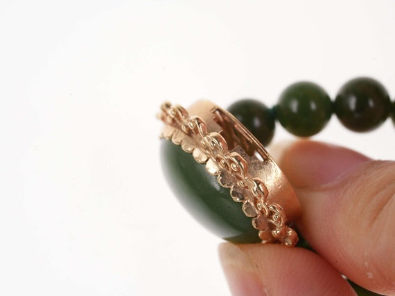 Vintage 14k gold and Jade bracelet - image 9