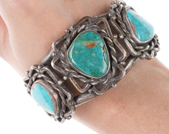 40's-50's Navajo Silver bracelet with turquoise