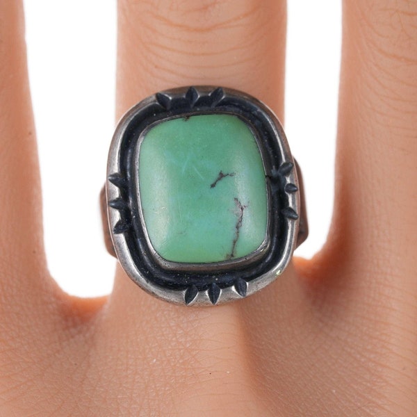 Sz9 c40's-50's Navajo sterling and turquoise ring