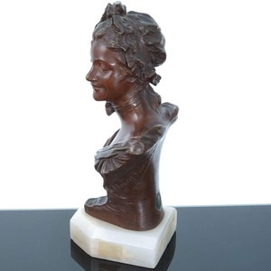 Georges Van der Straeten1856-1928 French High quality Dimiuative Bronze Bust o image 3