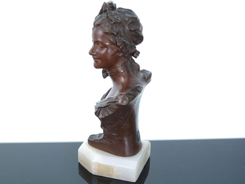 Georges Van der Straeten1856-1928 French High quality Dimiuative Bronze Bust o image 3