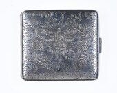 Engraved German Lutz Weiss 835 silver cigarette case
