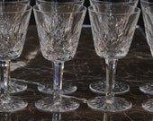 8 Waterford Lismore Crystal Claret Wine Stemmed Goblets