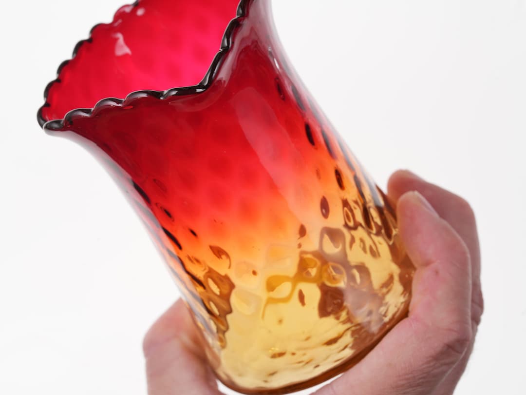 C1890 Amberina Art Glass Spooner Etsy