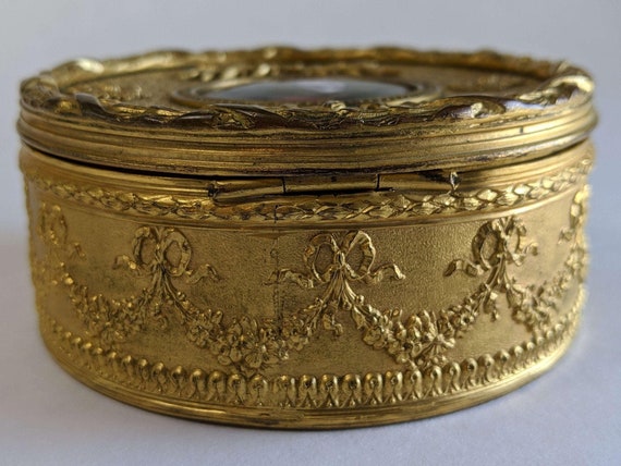 c1890 French Gilt Bronze Mounted French Enamel Po… - image 7