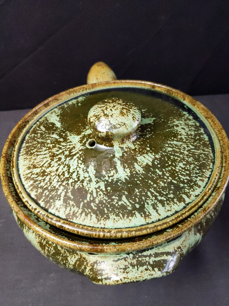 A.R. Cole Pottery Frogskin Green Covered Casserole Dish Etsy