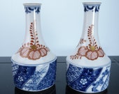 Japanese Studio Porcelain bottle form vases