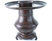 c1910 Japanese Bronze Ikebana Planter 3 Piece Versatile