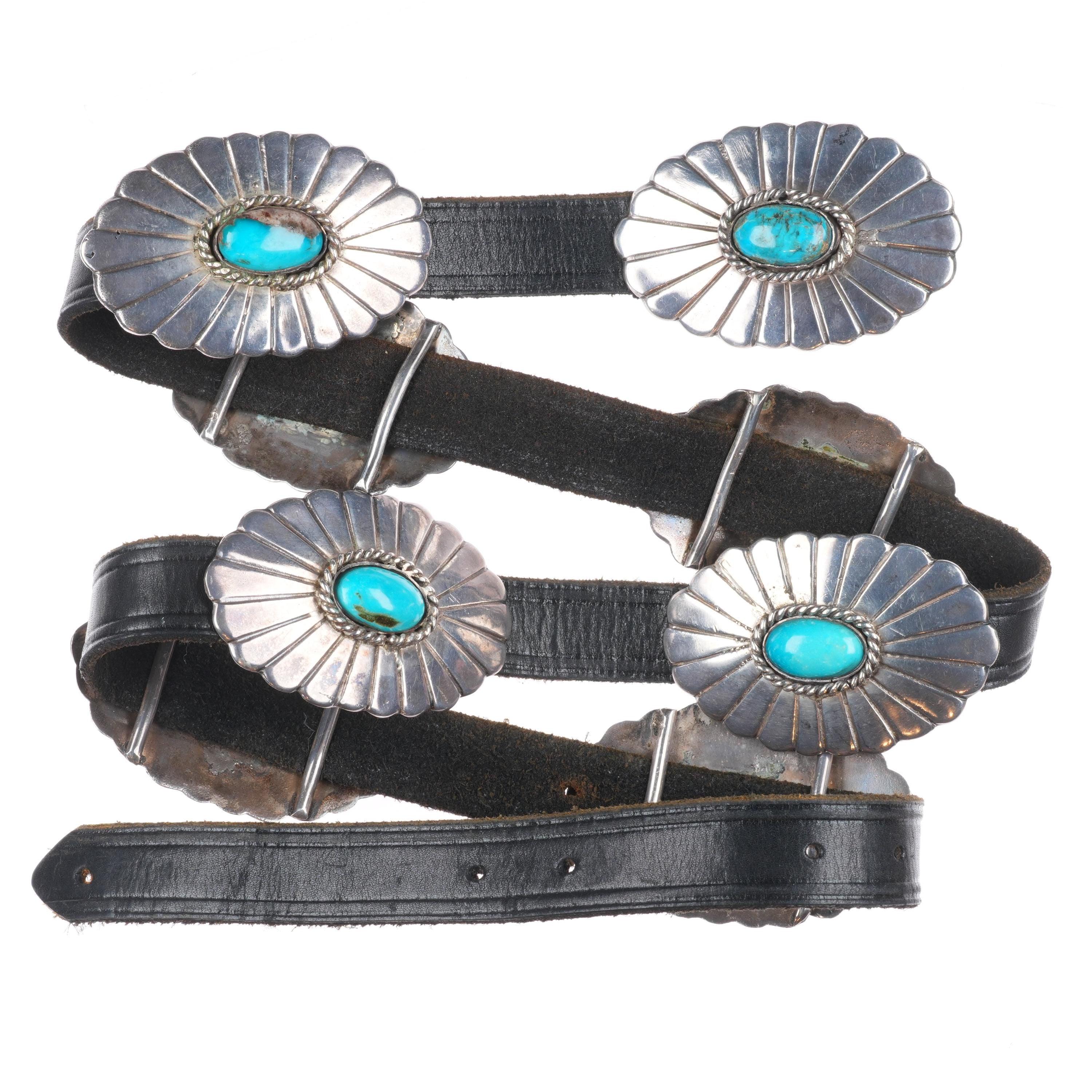 38インチ ヴィンテージ ナバホ スターリングシルバー ターコイズ