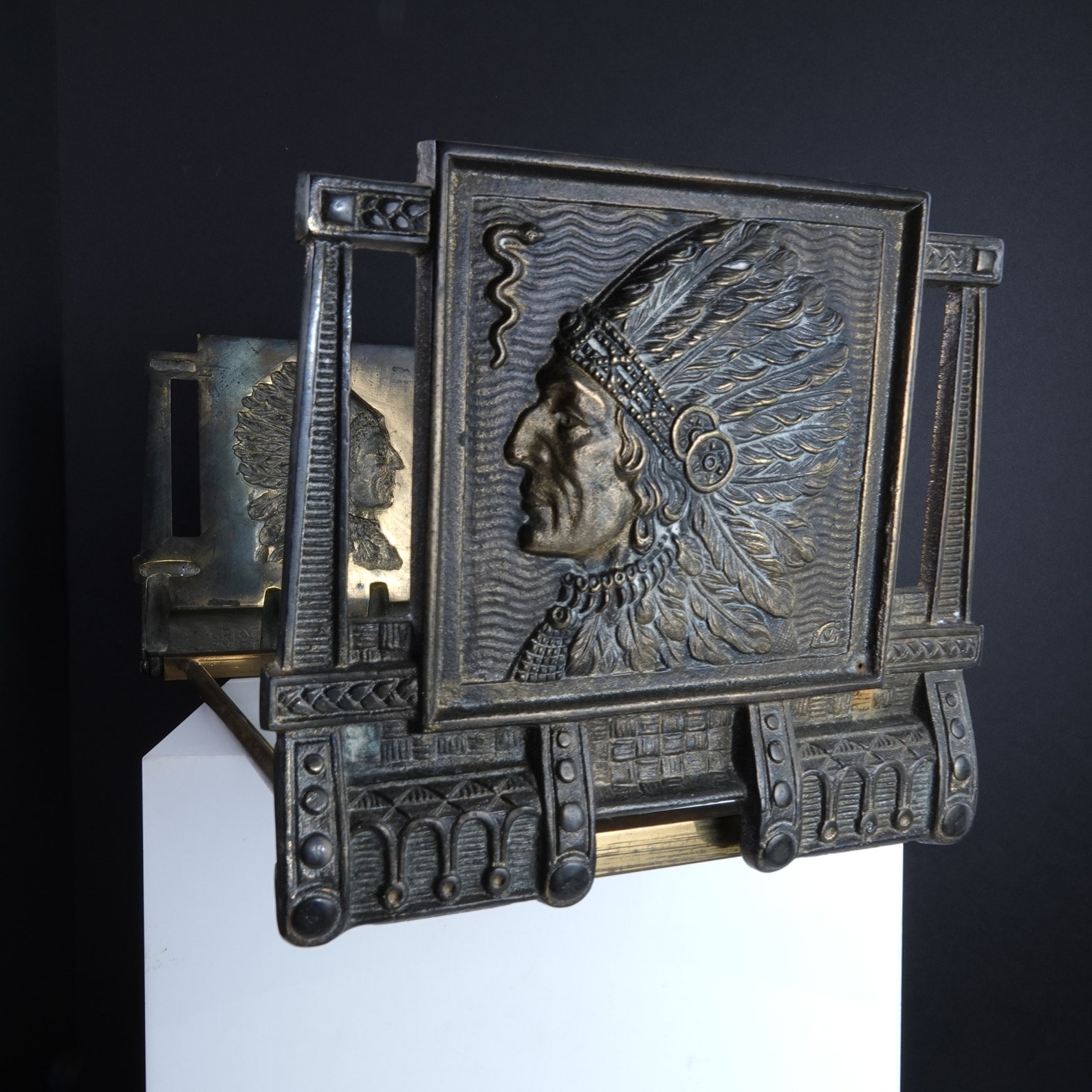 C1900 Judd Native American Indian Brass Telescoping Bookends Etsy