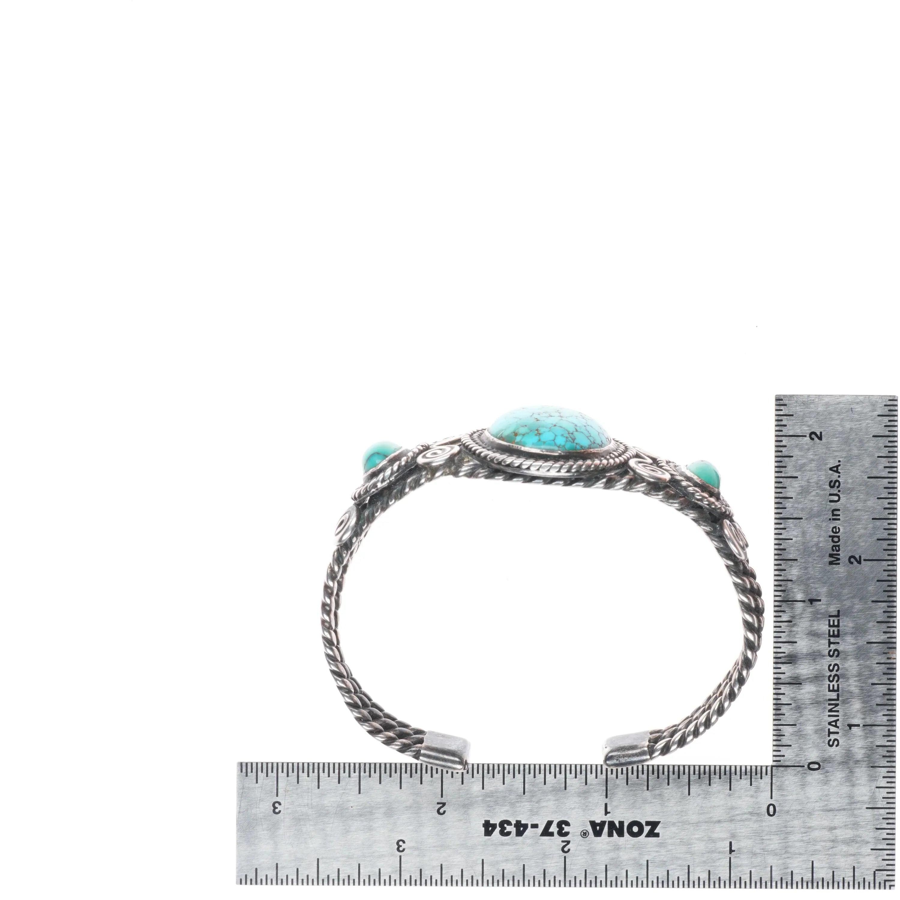 6.5インチ、1940年頃のネバダ州産レッドスパイダーウェブターコイズ