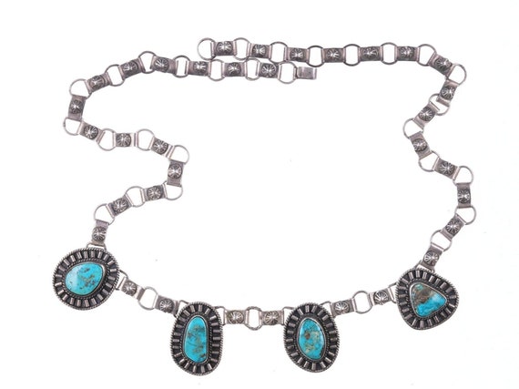 40's-50's 24" Navajo Silver and turquoise necklace - image 1
