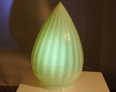 c1890 4 quot fitter Vaseline Opalescent glass lamp shade