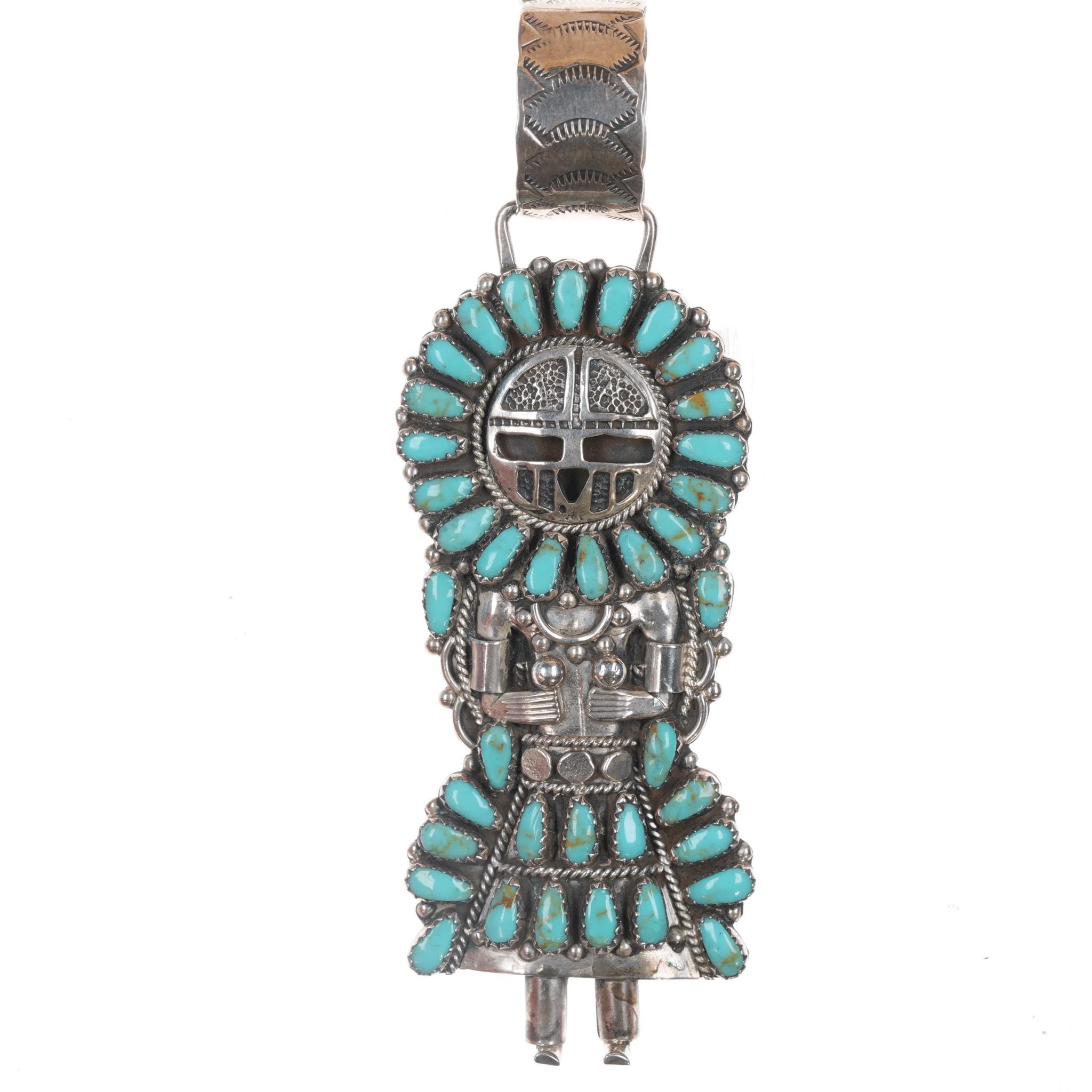 Important Ben Ebagye (d) Vintage Native American Navajo Turquoise Sterling Silver Jewelry Box Important Ben Ebagye (d) Vintage Native American Navajo Turquoise Sterling Silver Jewelry Box