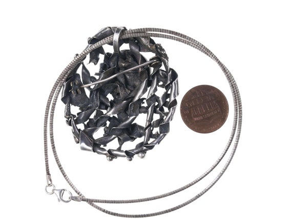 Vintage  Sterling/malachite pendant/necklace - image 7