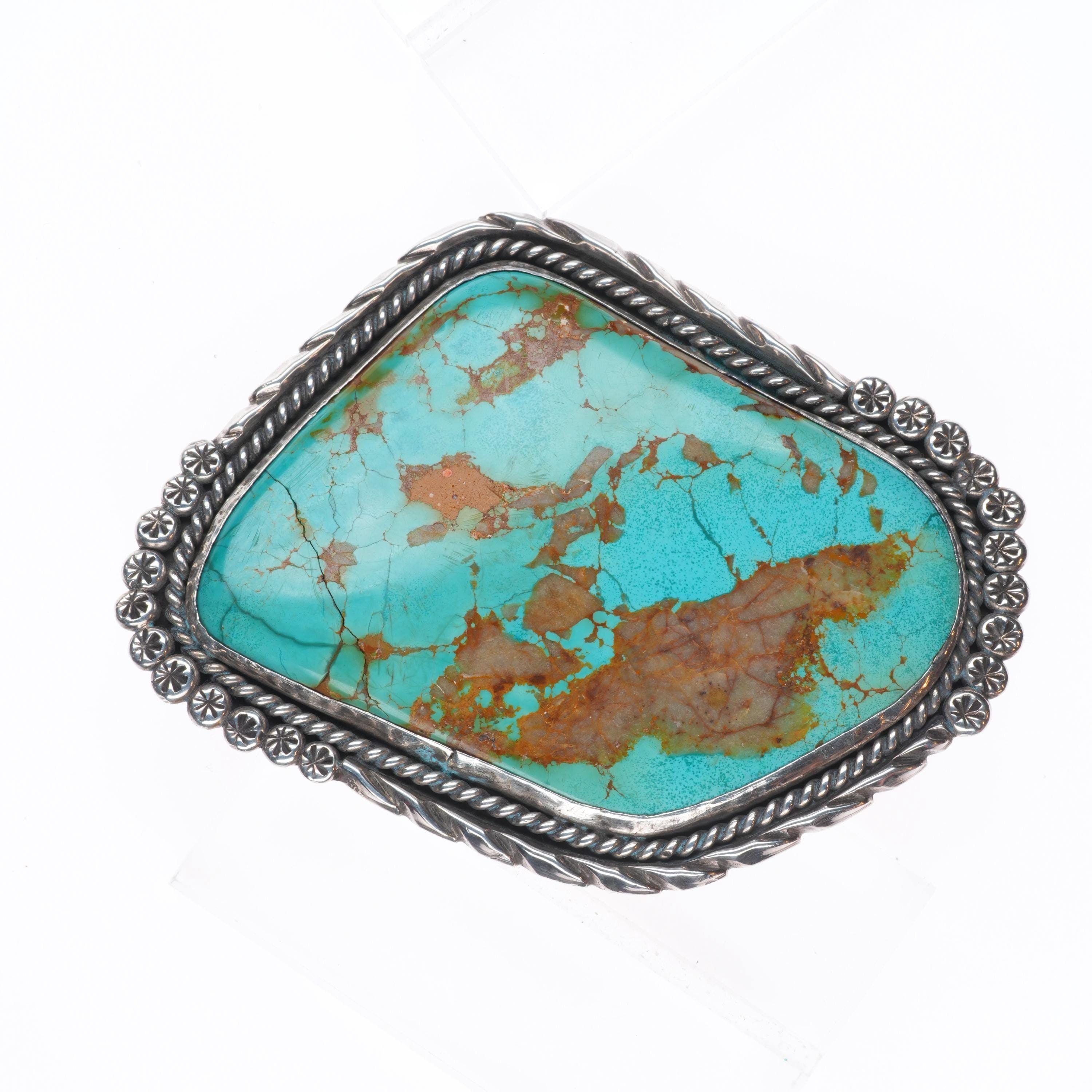 Chunky Turquoise Stone Slab belt buckle Turquoise Slab Belt Buckle | Divine Couture Boutique main image 3