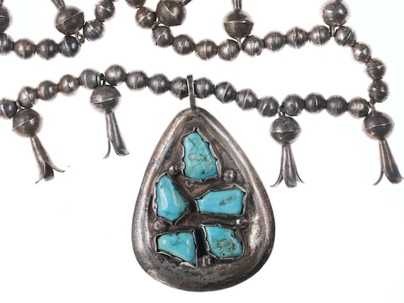 Vintage Native American Squash blossom necklace - image 2