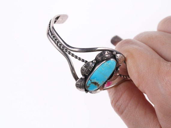 6.25" Vintage Navajo sterling and turquoise brace… - image 3