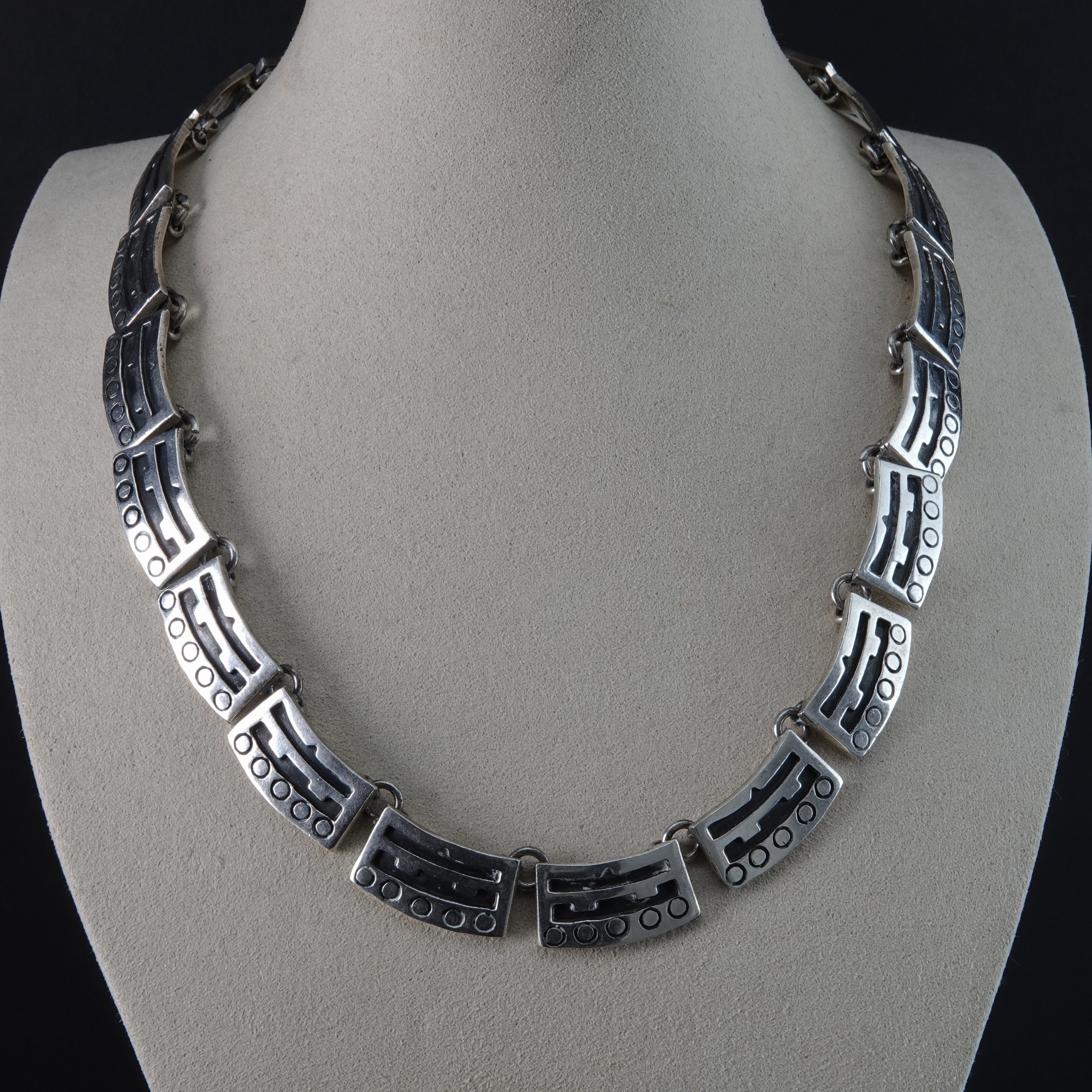 Mexican silver deco choker - Ver Unica Fashion