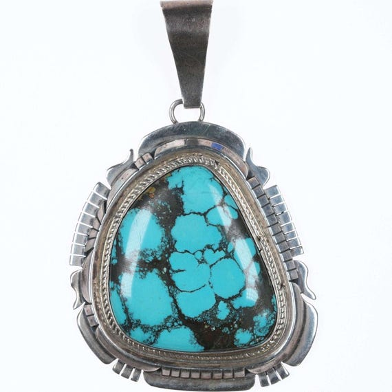 Important Native American Navajo Ben Begaye Zuni #8 Turquoise Rabbit Sterling Silver Necklace Important Native American Navajo Ben Begaye Zuni #8 Turquoise Rabbit Sterling Silver Necklace