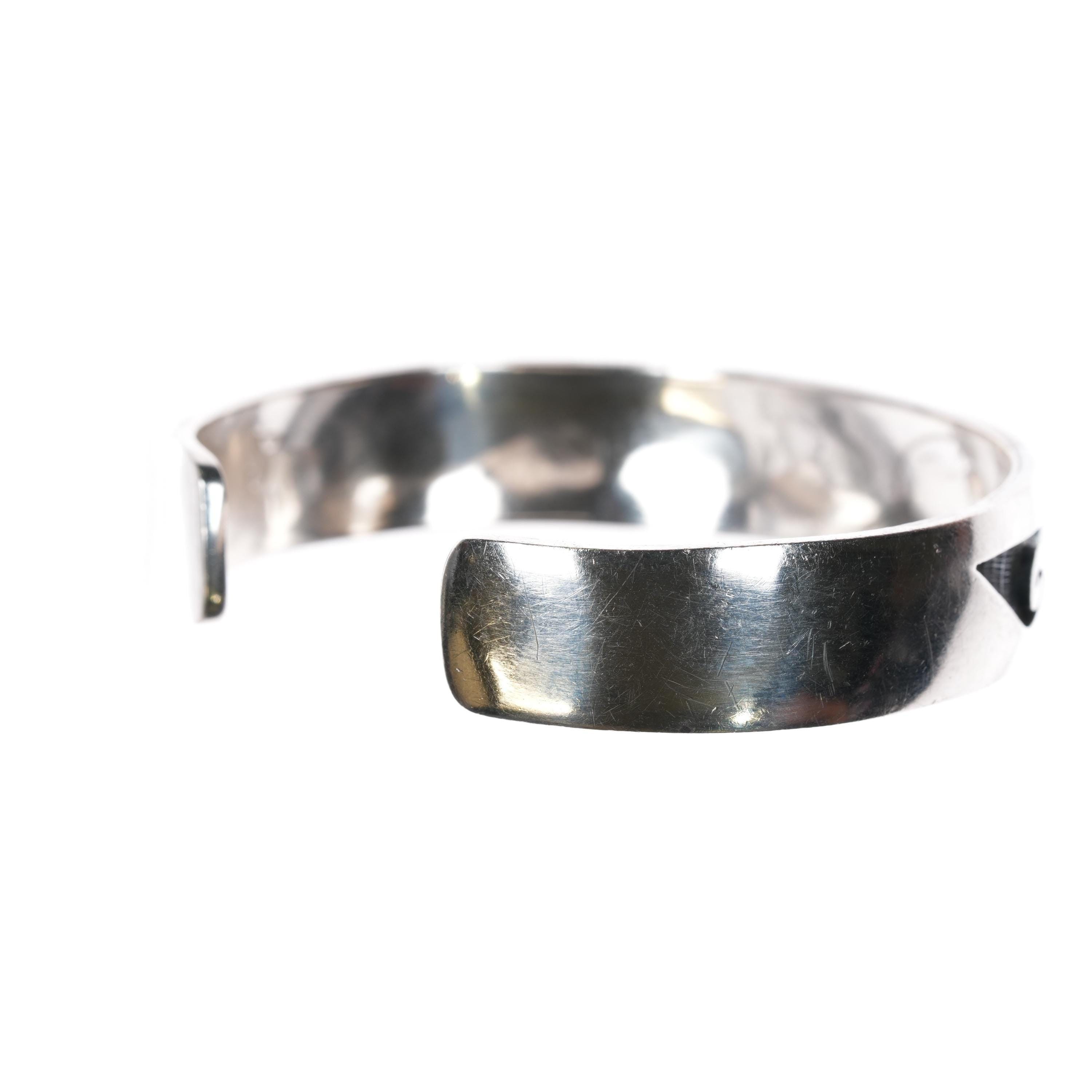 Stewart Tewawina Hopi Overlay Sterling Silver Cuff Bracelet