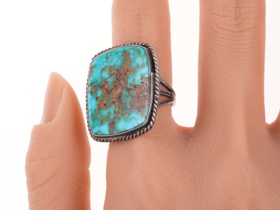 sz7.5 Navajo silver and turquoise ring - image 3
