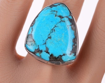 sz11 Vintage southwestern sterling and turquoise ring