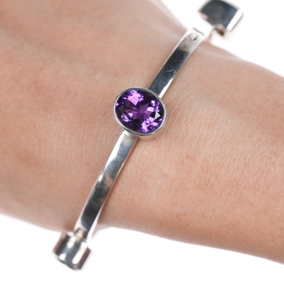 7.5 Retro Charles Albert Sterling Amethyst Topaz Peridot and Aquamarine Bangle Bracelet Etsy UK
