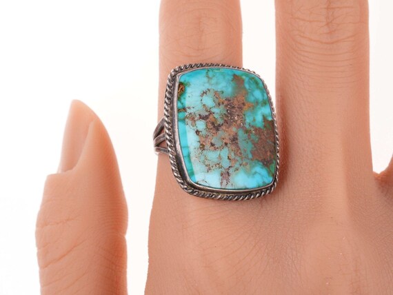 sz7.5 Navajo silver and turquoise ring - image 2