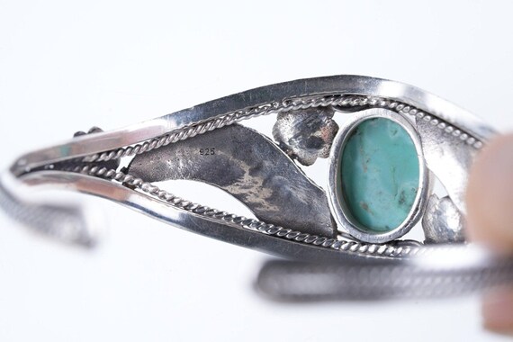 7 5/8" Southwestern style sterling/turquoise cuff… - image 7